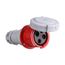 Arrow Hart Pin & Sleeve Connector, #4 -1/0 Awg #12-#16 Awg 100A, 480V, Red, 2-Pole, Female, AH3100C7W