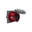 Arrow Hart Pin & Sleeve Receptacle #4 -1/0 Awg #12-#16 Awg 100A 480V, Red, 2-Pole 3-Wire, Female, AH3100R7W