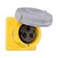 Arrow Hart Pin & Sleeve Receptacle, #10-#2 Awg 32A, 110-130V, Ip67, Ip69K, 2-Pole 3-Wire, Female, AH332R4W
