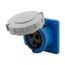 Arrow Hart Pin & Sleeve Receptacle, #10-#2 Awg 32A, 220-240V, Blue, Ip69K, 2-Pole 3-Wire, Female, AH332R6W
