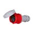 Arrow Hart Pin & Sleeve Connector, #8-#2 Awg #10-#2 Awg (Ground), #12-#16 60A, 480V, Red, Female, AH360C7W