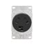 Power Device Receptacle Sgl Flush 30 A 125/250 V 3P3W Str Bk, AH38BK-F