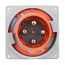 Arrow Hart Pin & Sleeve Inlet, #4 -1/0 Awg #12-#16 Awg 100A, 125/250V, Orange, 3-Pole, Male, AH4100B12W