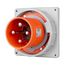 Arrow Hart Pin & Sleeve Inlet, #4 -1/0 Awg #12-#16 Awg 100A, 125/250V, Orange, 3-Pole, Male, AH4100B12W