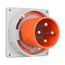 Arrow Hart Pin & Sleeve Inlet, #4 -1/0 Awg #12-#16 Awg 100A, 125/250V, Orange, 3-Pole, Male, AH4100B12W