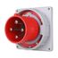 Arrow Hart Pin & Sleeve Inlet, 100/125A 380-415V, 3-Pole, #4 -1/0 Awg, #12 -#16 Awg, 4 Wire, AH4100B6WDR