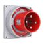Arrow Hart Pin & Sleeve Inlet, 100/125A 380-415V, 3-Pole, #4 -1/0 Awg, #12 -#16 Awg, 4 Wire, AH4100B6WDR