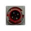 Arrow Hart Pin & Sleeve Inlet, #4 -1/0 Awg #12-#16 Awg 100A, 480V, Red, Male, 20 Hp, AH4100B7W