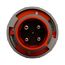 Arrow Hart Pin & Sleeve Plug, #4 -1/0 Awg #12-#16 Awg 100A, 125/250V, Orange, 3-Pole, Male, AH4100P12W