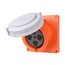 Arrow Hart Pin & Sleeve Angled Receptacle, #4 -1/0 Awg #12-#16 (Pilot), 100A, 125/250V, Orange, AH4100R12W-15