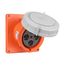 Arrow Hart Pin & Sleeve Angled Receptacle, #4 -1/0 Awg #12-#16 (Pilot), 100A, 125/250V, Orange, AH4100R12W-15