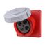 Arrow Hart Pin & Sleeve Angled Receptacle, #4 -1/0 Awg #12-#16 (Pilot), 100A, 480V, Red, Female, AH4100R7W-15