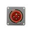 Arrow Hart Pin & Sleeve Inlet, #12-#10 Awg 20A, 125/250V, Orange, Ip69K, 3-Pole, 4-Wire, Male, AH420B12W