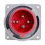 Arrow Hart Pin & Sleeve Inlet, #10-#2 Awg 32A, 380V, 50Hz, 44V, 60Hz, Red, 3-Pole, 4-Wire, Male, AH432B3W