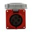 Arrow Hart Pin & Sleeve Receptacle, #10-#2 Awg 32A, 380V, 50Hz, 44V, 60Hz, Red, Female, AH432R3W