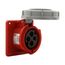 Arrow Hart Pin & Sleeve Receptacle, #10-#2 Awg 32A, 380V, 50Hz, 44V, 60Hz, Red, Female, AH432R3W
