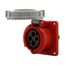 Arrow Hart Pin & Sleeve Receptacle, #10-#2 Awg 32A, 380V, 50Hz, 44V, 60Hz, Red, Female, AH432R3W
