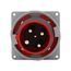 Arrow Hart Pin & Sleeve Inlet, #8-#2 Awg #10-#2 Awg (Ground), #12-#16 Awg 60A, 480V, Red, Male, AH460B7W