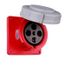 Arrow Hart Pin & Sleeve Receptacle, 60/63A 380-415V, 3-Pole, #8-#2 Awg #10-#2 Awg (Ground), AH460R6WDR