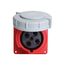 Arrow Hart Pin & Sleeve Receptacle, #8-#2, #10-#2 Ground, #12-#16 Pilot, 60A, 480V, Red, Female, AH460R7W