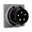 Arrow Hart Pin & Sleeve Inlet, #4 -1/0 Awg #12-#16 Awg 100A, Y347/600V, Black, Male, 30 Hp, 3Ph, AH5100B5W