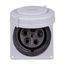 Arrow Hart Pin & Sleeve Receptacle, #4 -1/0 Awg #12-#16 Awg 100A, Y 347/600V, Black, Female, AH5100R5W
