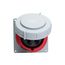 Arrow Hart Pin & Sleeve Receptacle, #4 -1/0 Awg #12-#16 100A, Y 277/480V, Red, Female, 20 Hp 3Ph, AH5100R7W