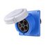 Arrow Hart Pin & Sleeve Angled Receptacle, #4 -1/0 Awg #12-#16 Pilot, 100A, Y 120/208V, Blue, AH5100R9W-15