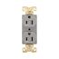 Arrow Hart Extra Heavy-Duty Industrial Duplex Receptacle, #14-10 Awg 15A 125V, Gray, Duplex, AH5252GY