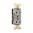Arrow Hart Extra Heavy-Duty Industrial Duplex Receptacle, #14-10 Awg 15A 125V, Gray, Duplex, AH5252GY