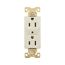 Arrow Hart Industrial Duplex Receptacle, #14-10 Awg 15A 125V, Light Almond, Duplex, AH5252LA