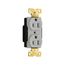 Arrow Hart Industrial Duplex Receptacle, #14-10 Awg 15A 125V, Gray Face Base, Duplex, AH5262GY