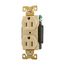 Arrow Hart Industrial Duplex Receptacle, #14-10 Awg 15A 125V, Ivory Face Base, Duplex, AH5262V