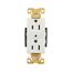 Arrow Hart Industrial Duplex Receptacle, #14-10 Awg 15A 125V, White Face Base, Duplex, AH5262W
