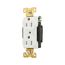 Arrow Hart Industrial Duplex Receptacle, #14-10 Awg 15A 125V, White Face Base, Duplex, AH5262W