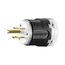 Arrow Hart Ultra Grip Straight Blade Plug, #18-#12 Awg 15A 125V, Black, 5-15P, 2-Pole 3-Wire, AH5266