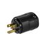 Arrow Hart Ultra Grip Straight Blade Plug, #18-12 Awg 15A 125V, 5-15P, 2-Pole 3-Wire, AH5266BK