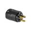 Arrow Hart Ultra Grip Straight Blade Plug, #18-12 Awg 15A 125V, 5-15P, 2-Pole 3-Wire, AH5266BK