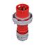 Arrow Hart Pin & Sleeve Plug, #10-#2 Awg 30A, Y 277/480V, Red, 4-Pole, 5-Wire, Male, 10 Hp, 3Ph, AH530P7W