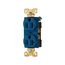 Arrow Hart Industrial Duplex Receptacle, #14-10 Awg 20A 125V, Blue, 5-20R, Duplex, AH5352BL