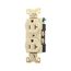 Arrow Hart Industrial Duplex Receptacle, #14-10 Awg 20A 125V, Ivory, 5-20R, Duplex, AH5352V