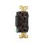 Arrow Hart Industrial Duplex Receptacle, #14-10 Awg 20A 125V, Brown Face Base, 5-20R, Duplex, AH5362B