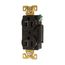 Arrow Hart Industrial Duplex Receptacle, #14-10 Awg 20A 125V, Black Face Base, 5-20R, Duplex, AH5362BK