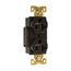 Arrow Hart Industrial Duplex Receptacle, #14-10 Awg 20A 125V, Black Face Base, 5-20R, Duplex, AH5362BK