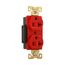 Arrow Hart Industrial Duplex Receptacle, #14-10 Awg 20A 125V, Red Face Base, 5-20R, Duplex, AH5362RD