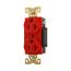 Arrow Hart Industrial Duplex Receptacle, #14-10 Awg 20A 125V, Red Face Base, 5-20R, Duplex, AH5362RD