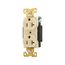 Arrow Hart Industrial Duplex Receptacle, #14-10 Awg 20A 125V, Ivory Face Base, 5-20R, Duplex, AH5362V