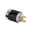 Arrow Hart Ultra Grip Straight Blade Plug, #16-#12 Awg 20A 125V, Black, 5-20P, 2-Pole 3-Wire, AH5366