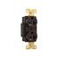 Arrow Hart Industrial Duplex Receptacle, #14-10 Awg 20A, 250V, Brown, 6-20R, Duplex, AH5462B