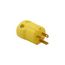 Arrow Hart Quick Grip Straight Blade Plug, #18-12 Awg 20A, 250V, Yellow, 5-20P, 2-Pole 3-Wire, AH5464Y